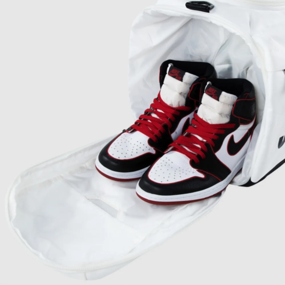 Air Jordan White Duffel Bag, Sz MEDIUM.